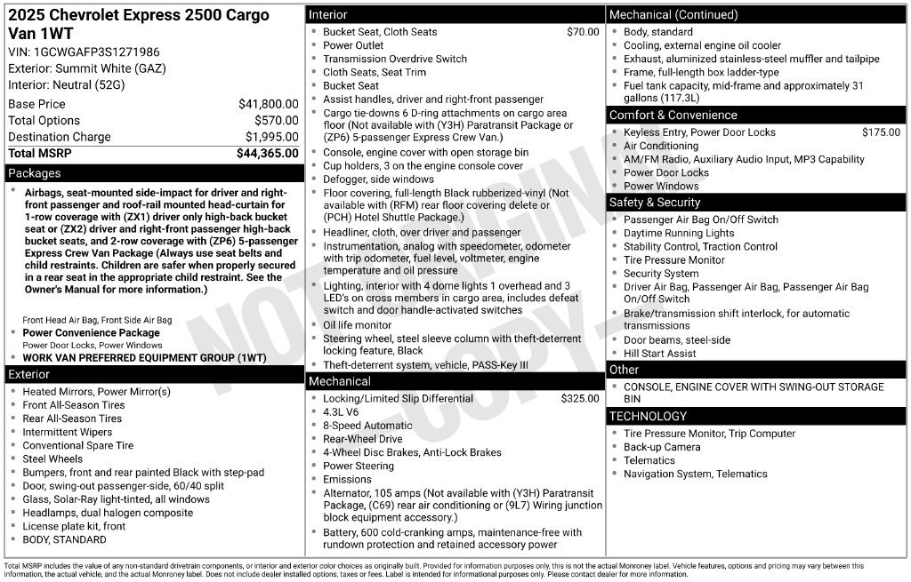 Certified 2025 Chevrolet Express 2500 RWD image 24