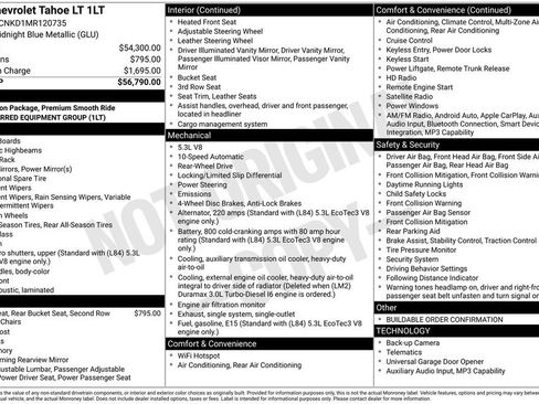 Used 2021 Chevrolet Tahoe LT RWD image 5