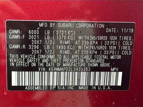 Used 2020 Subaru Ascent Limited w/ Technology Package AWD/4WD image 34