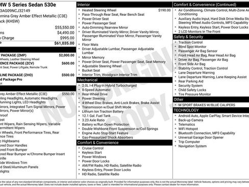 Used 2022 BMW 530e w/ M Sport Package image 39