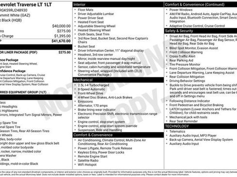Used 2024 Chevrolet Traverse LT w/ LPO, Floor Liner Package FWD image 54