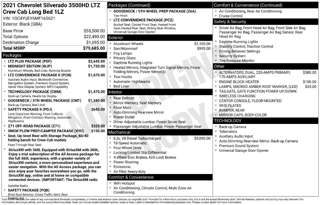 Used 2021 Chevrolet Silverado 3500 LTZ w/ LTZ Plus Package AWD/4WD image 2