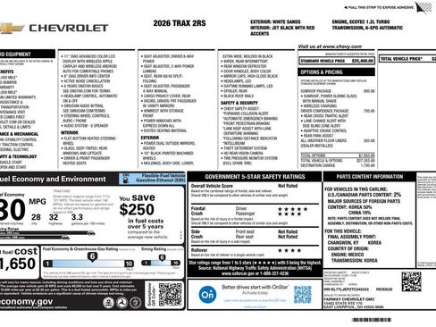 New 2026 Chevrolet Trax RS w/ Sunroof Package FWD image 4