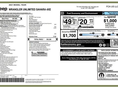 Used 2021 Jeep Wrangler Unlimited Sahara AWD/4WD image 3