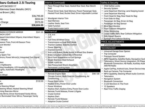 Used 2019 Subaru Outback 2.5i Touring image 11