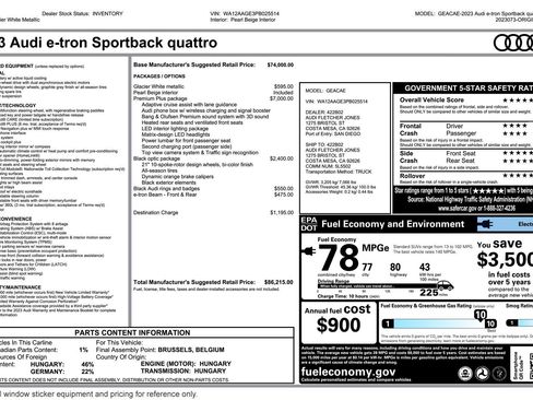 Used 2023 Audi e-tron Premium Plus w/ Premium Plus Package image 2