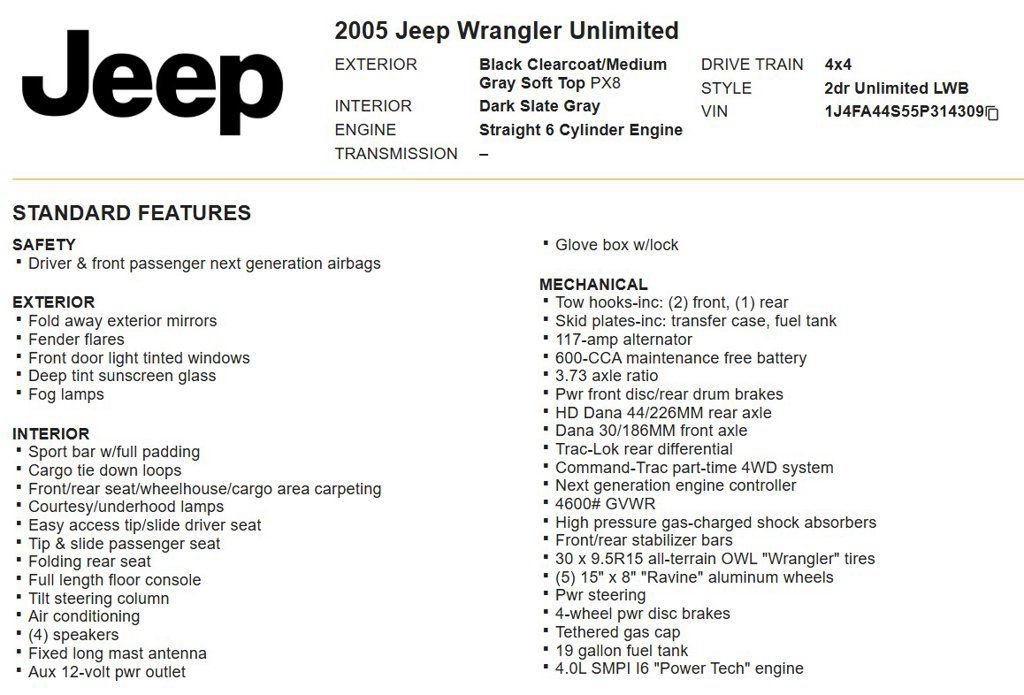 Used 2005 Jeep Wrangler Unlimited AWD/4WD image 17