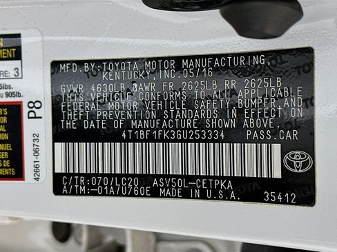 Used 2016 Toyota Camry XSE w/ Moonroof Package FWD image 12