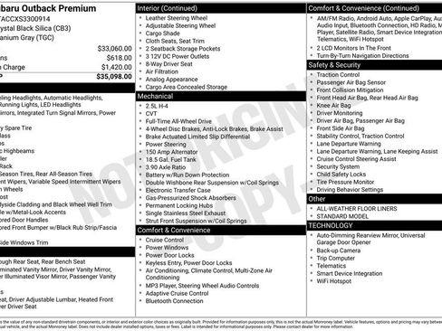 Certified 2025 Subaru Outback Premium AWD/4WD image 39