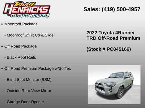 Used 2022 Toyota 4Runner TRD Off-Road Premium AWD/4WD image 9