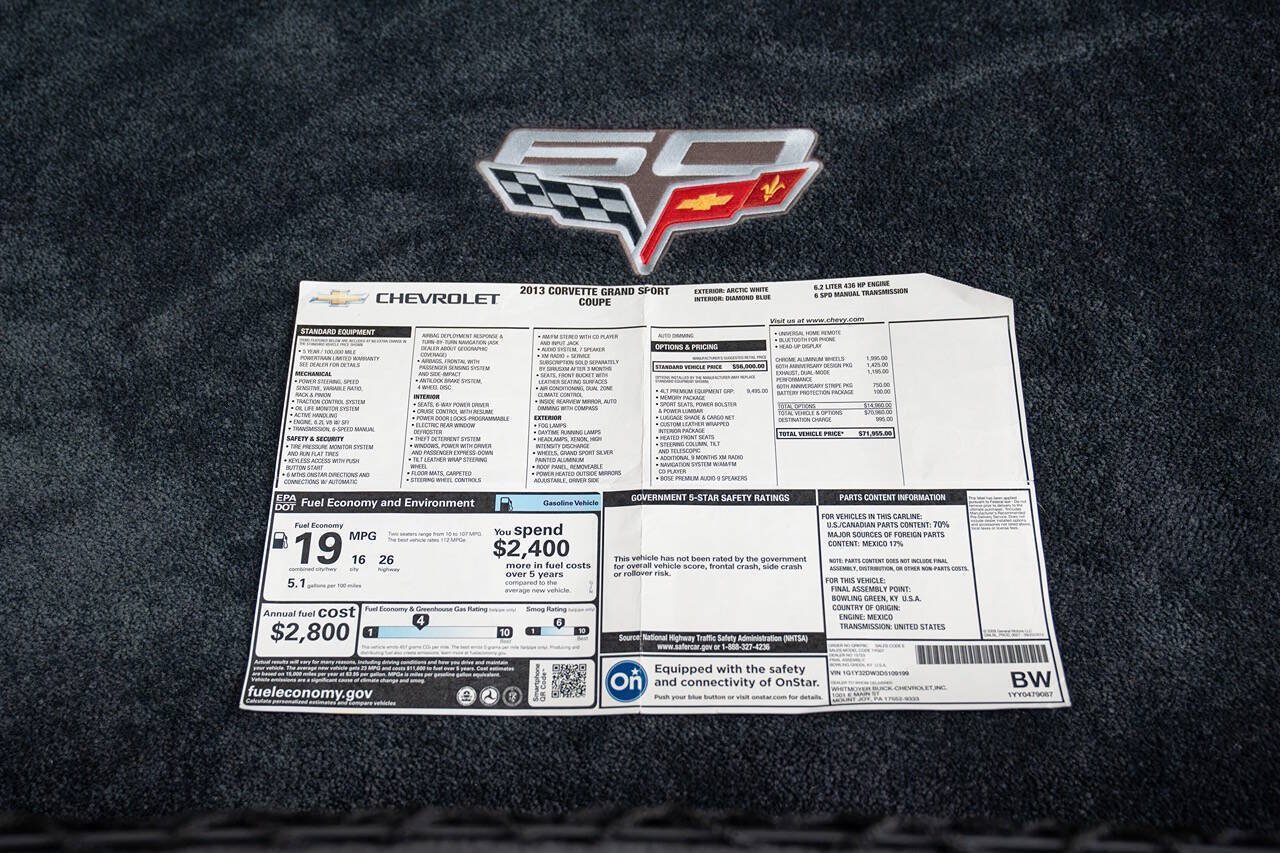 Used 2013 Chevrolet Corvette Grand Sport w/ 4LT Preferred Equipment Group RWD image 80