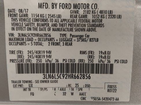 Used 2017 Lincoln MKZ Select w/ Select Plus Package FWD image 33