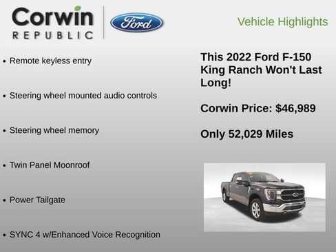 Used 2022 Ford F150 King Ranch w/ Equipment Group 601A High image 18