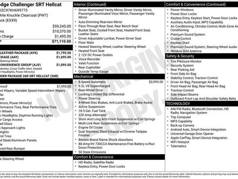 Used 2019 Dodge Challenger SRT Hellcat w/ Laguna Leather Package image 3