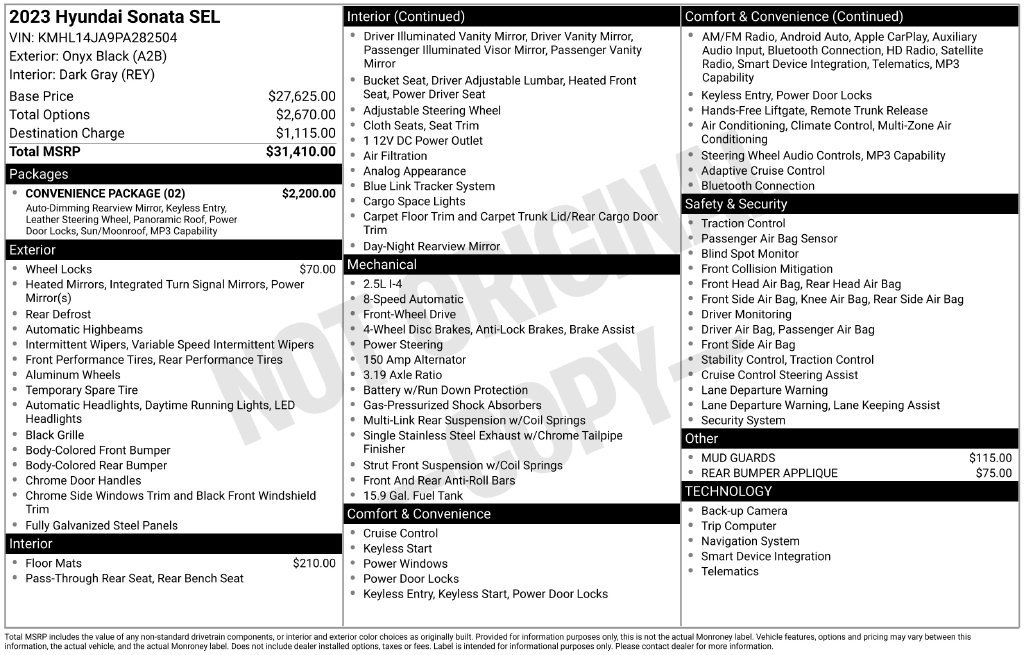 Used 2023 Hyundai Sonata SEL w/ Convenience Package FWD image 45