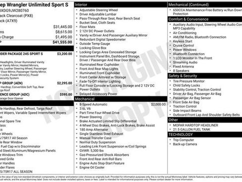 Used 2018 Jeep Wrangler Unlimited Sport S AWD/4WD image 11