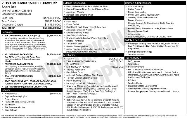 Used 2019 GMC Sierra 1500 SLE w/ SLE Convenience Package AWD/4WD image 30