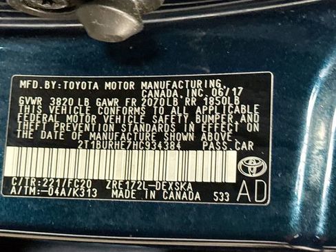 Used 2017 Toyota Corolla SE w/ Carpet Mat Package (TMS) image 30