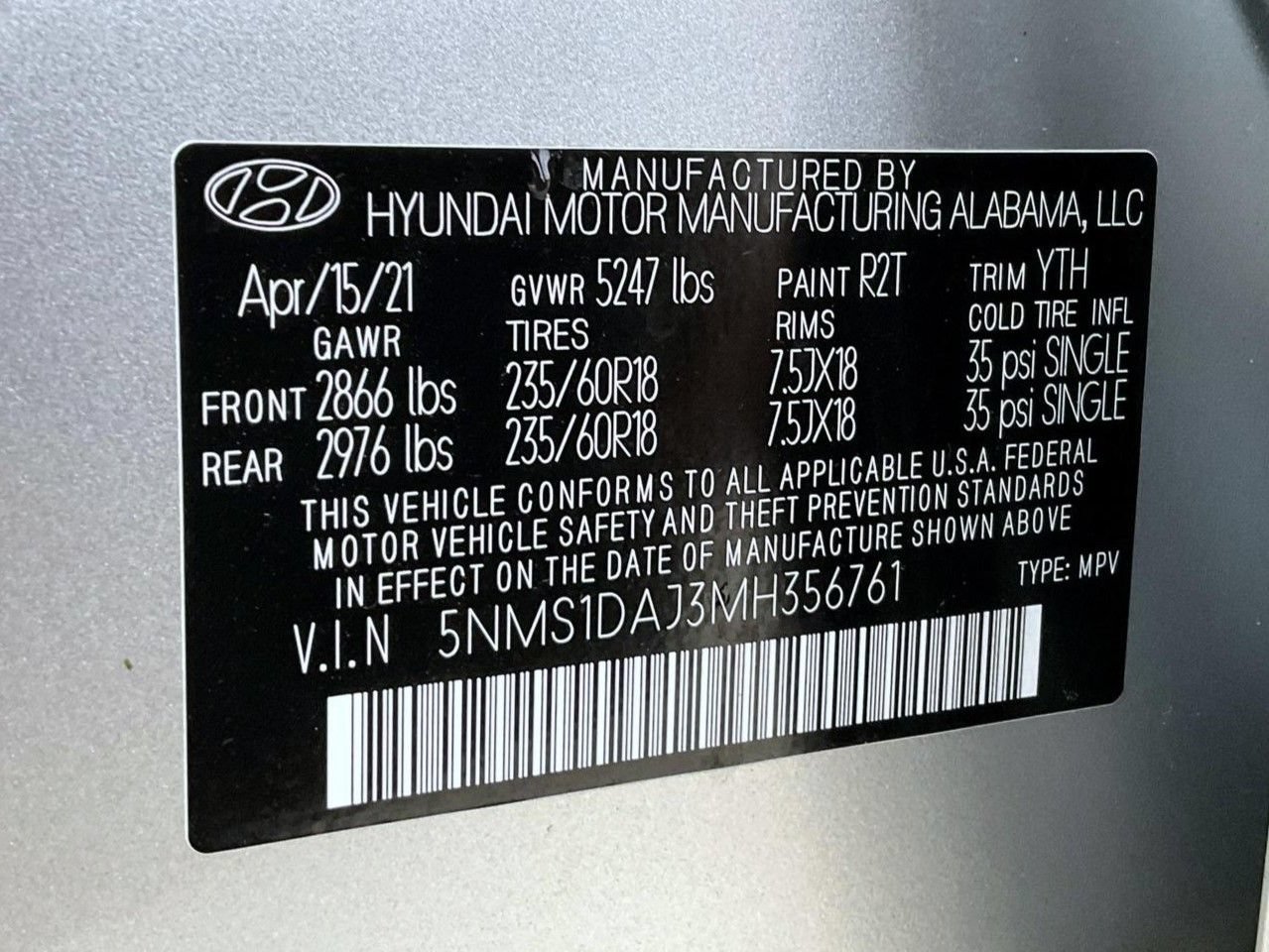 Certified 2021 Hyundai Santa Fe SE w/ Cargo Package AWD/4WD image 26