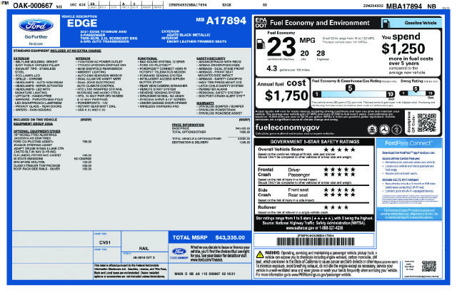 Used 2021 Ford Edge Titanium w/ Class II Trailer Tow Package AWD/4WD image 5