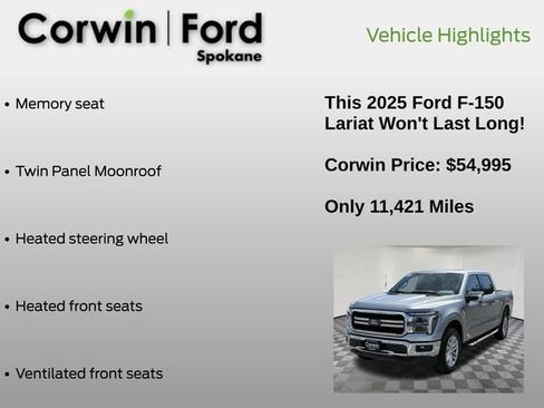 Certified 2025 Ford F150 Lariat w/ Tow/Haul Package AWD/4WD image 13