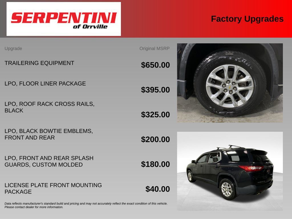 Used 2020 Chevrolet Traverse LT w/ LPO, Floor Liner Package AWD/4WD image 6