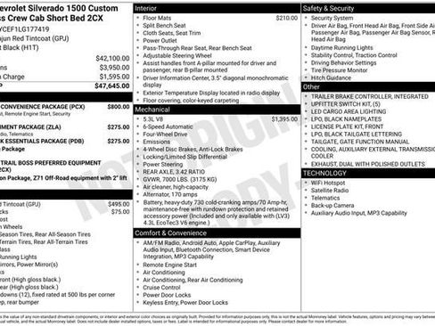 Used 2020 Chevrolet Silverado 1500 Custom Trail Boss w/ Custom Convenience Package AWD/4WD image 7