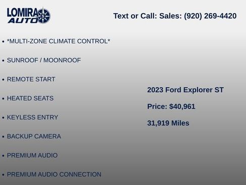 Used 2023 Ford Explorer ST w/ Technology Package AWD/4WD image 11