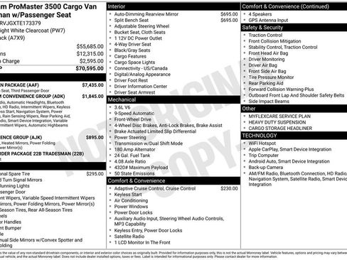 New 2026 RAM ProMaster 3500 w/ Crew Van Package image 2
