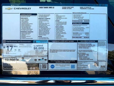 New 2026 Chevrolet Tahoe LS image 18