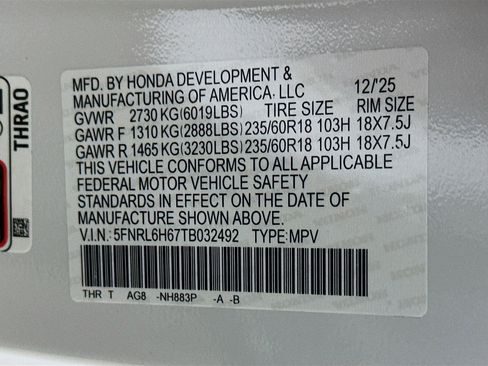 New 2026 Honda Odyssey EX-L image 34