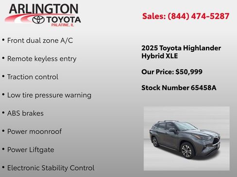 Used 2025 Toyota Highlander XLE AWD/4WD image 4