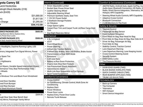 Used 2025 Toyota Camry SE w/ Convenience Package FWD image 3
