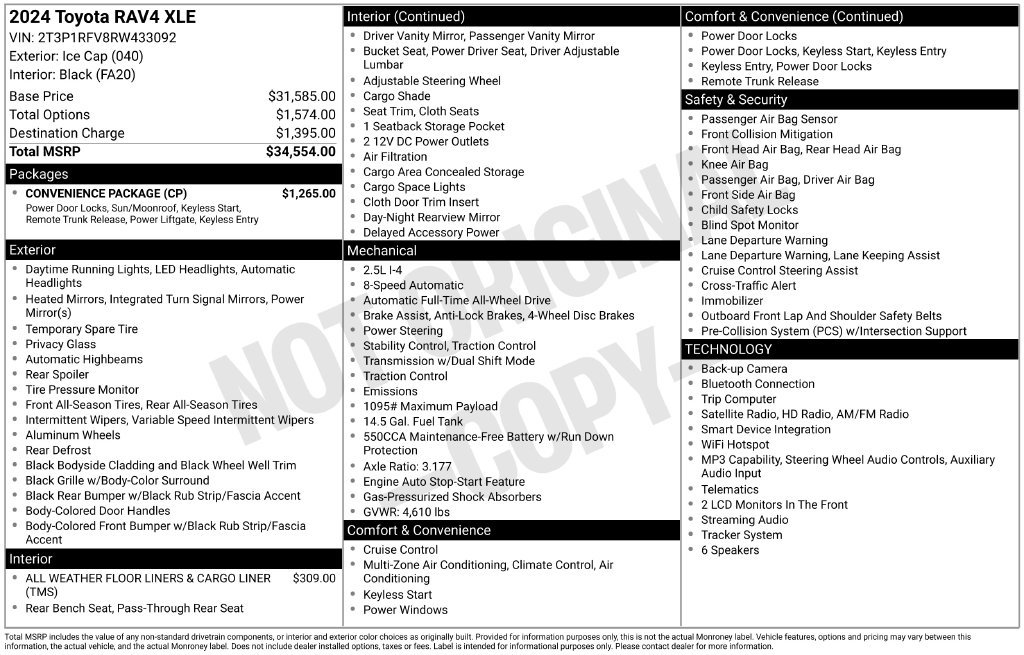 Used 2024 Toyota RAV4 XLE w/ Convenience Package AWD/4WD image 5