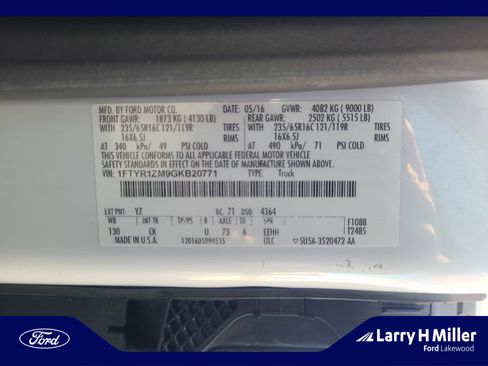 Used 2016 Ford Transit 250 130 Low Roof w/ Exterior Upgrade Package image 25