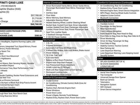 Used 2024 INFINITI QX60 Luxe w/ Performance Audio Package image 7