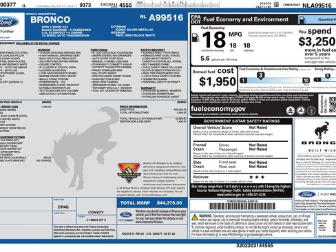 Used 2022 Ford Bronco Black Diamond AWD/4WD image 3
