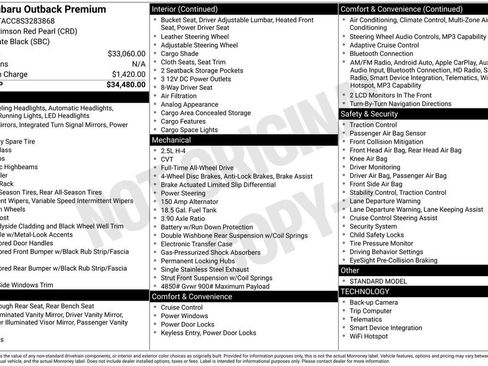 Certified 2025 Subaru Outback Premium AWD/4WD image 29