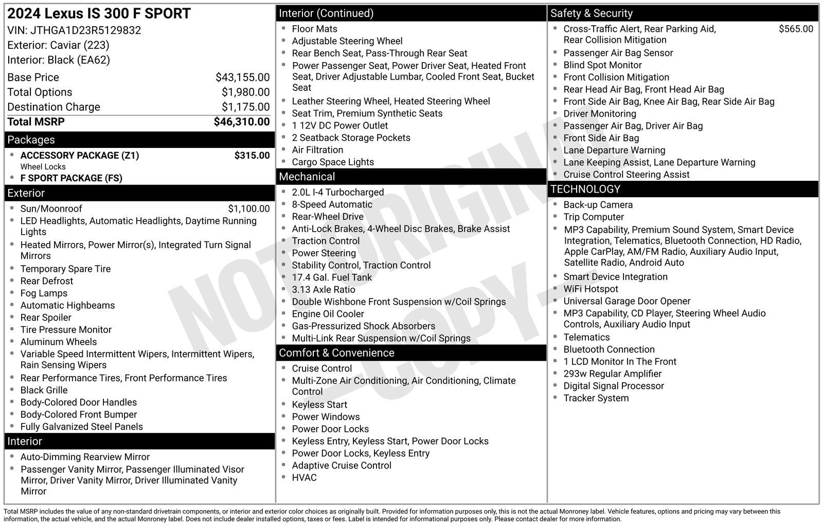 Used 2024 Lexus IS 300 F Sport w/ Accessory Package RWD image 36