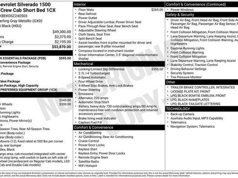 Used 2025 Chevrolet Silverado 1500 Custom w/ LPO, Dark Essentials Package AWD/4WD image 26