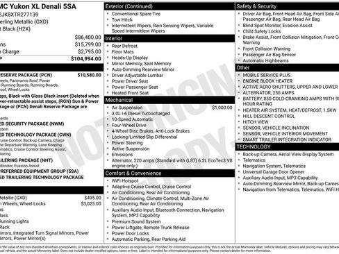 New 2026 GMC Yukon XL Denali w/ Denali Reserve Package AWD/4WD image 40