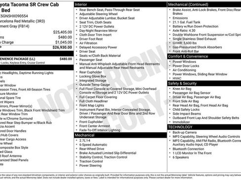 Used 2017 Toyota Tacoma SR w/ SR Convenience Package RWD image 5