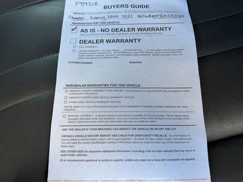 Used 2021 Chevrolet Express 2500 w/ Driver Convenience Package RWD image 42