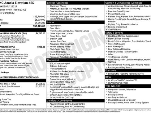 New 2026 GMC Acadia Elevation w/ Elevation Premium Package image 38