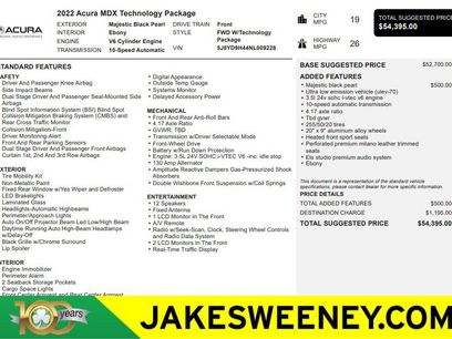 Used 2022 Acura MDX FWD w/ Technology Package