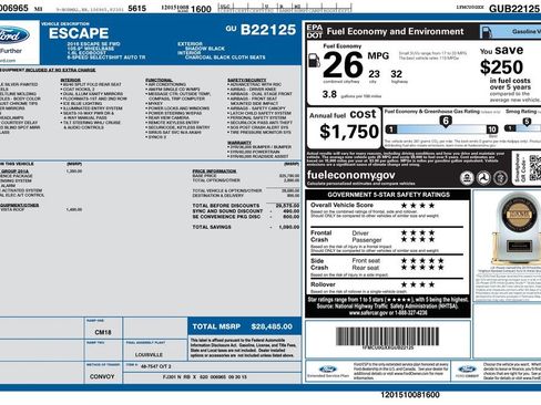 Used 2016 Ford Escape SE w/ Equipment Group 201A FWD image 1