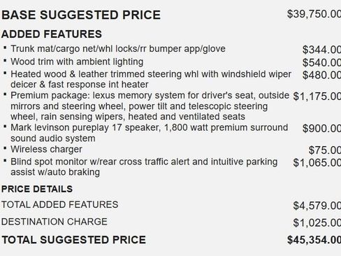 Used 2019 Lexus ES 350 w/ Premium Package image 17