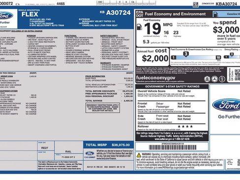 Used 2019 Ford Flex SEL w/ Equipment Group 202A FWD image 2