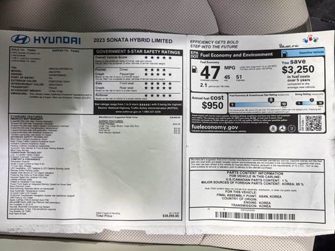 Used 2023 Hyundai Sonata Limited w/ Cargo Package image 45