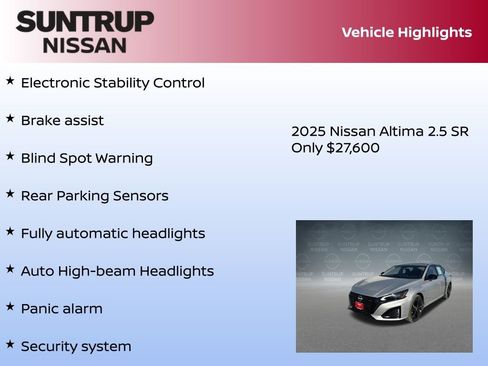New 2025 Nissan Altima 2.5 SR w/ SR Premium Package image 30